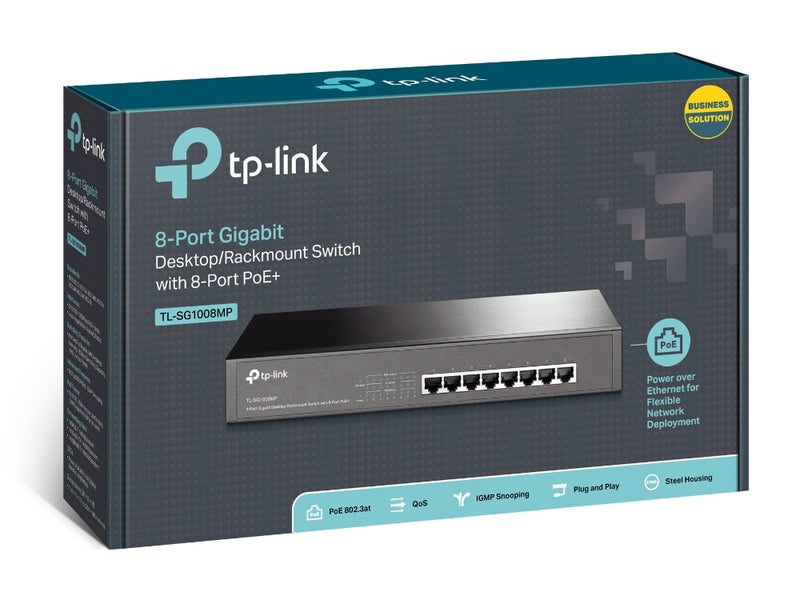 8-Port Gigabit Switch with 8-Port PoE+