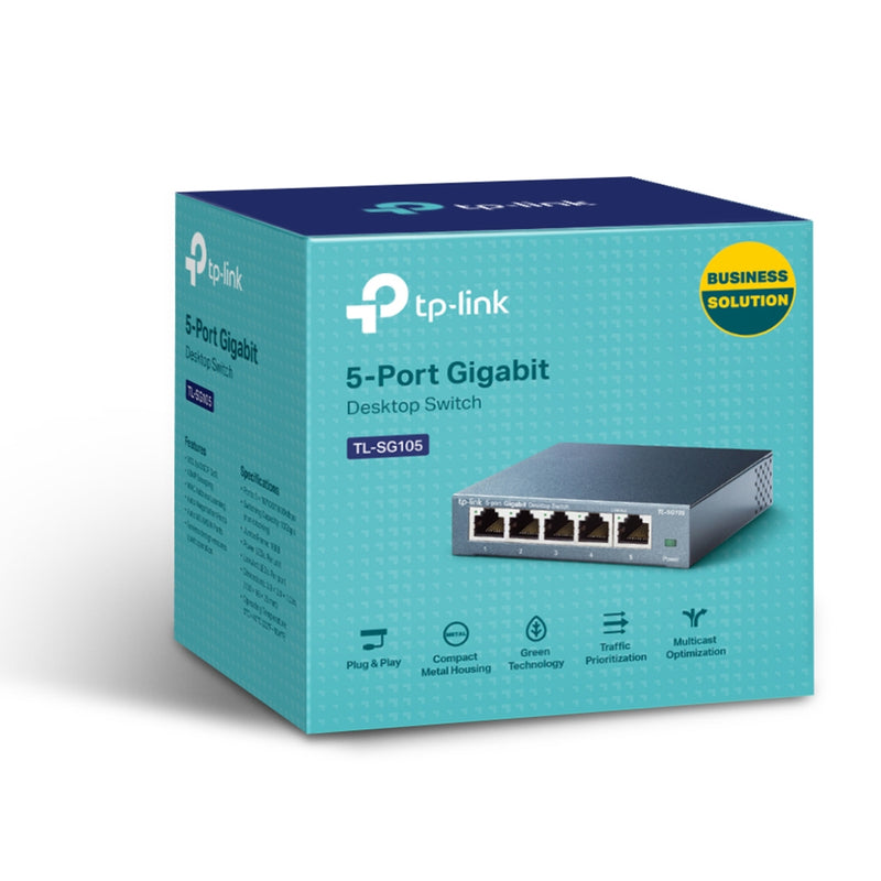 TP-Link TL-SG105 Unmanaged L2 Gigabit Ethernet (10/100/1000) Network Switch, Black
