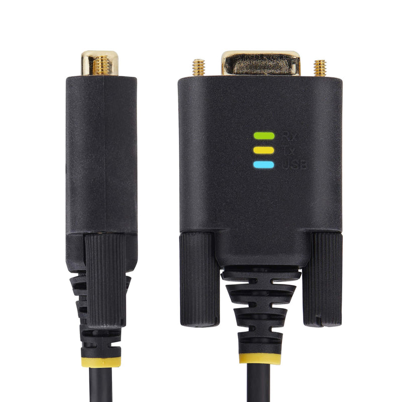 StarTech.com Câble USB vers Série de 2m, Rétention COM, Vis/Écrous Interchangeables, Câble Adaptateur USB vers Série, USB-A vers DB9 RS232, FTDI IC, Protection ESD, Windows/macOS/Linux