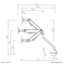 Neomounts FPMA-D750BLACK2 Support d'écran à fixer 10-32" - ressort à gaz - Topfix - arrêt 180°