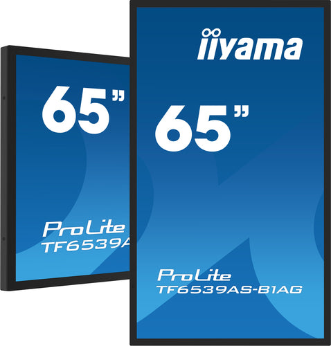 iiyama TF6539AS-B1AG Dynamisch display, 64,5" (163,8 cm) LED-flatpanel voor digitale signage, 500 cd/m², 4K Ultra HD, zwart, touchscreen, geïntegreerde Android-processor, 24/7
