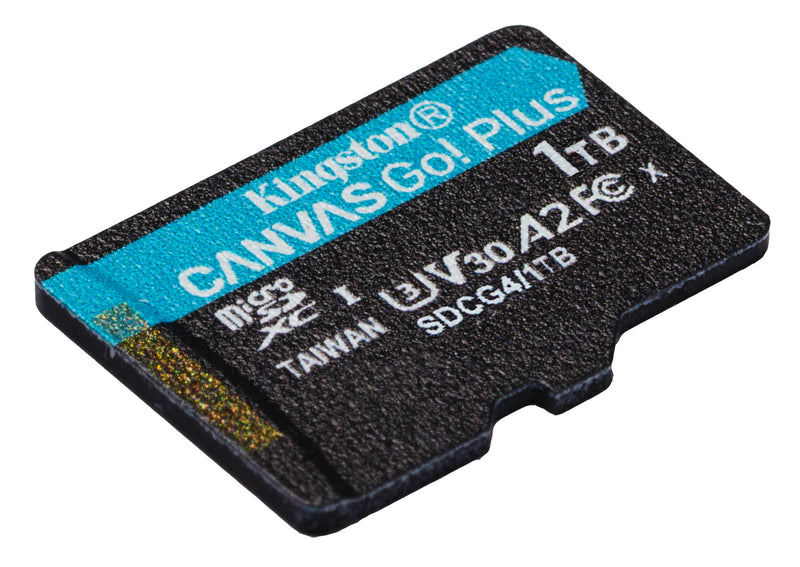 Kingston Technology Carte microSDXC Canvas Go Plus Gen4 200 Mo/s A2 U3 V30 1 To + adaptateur