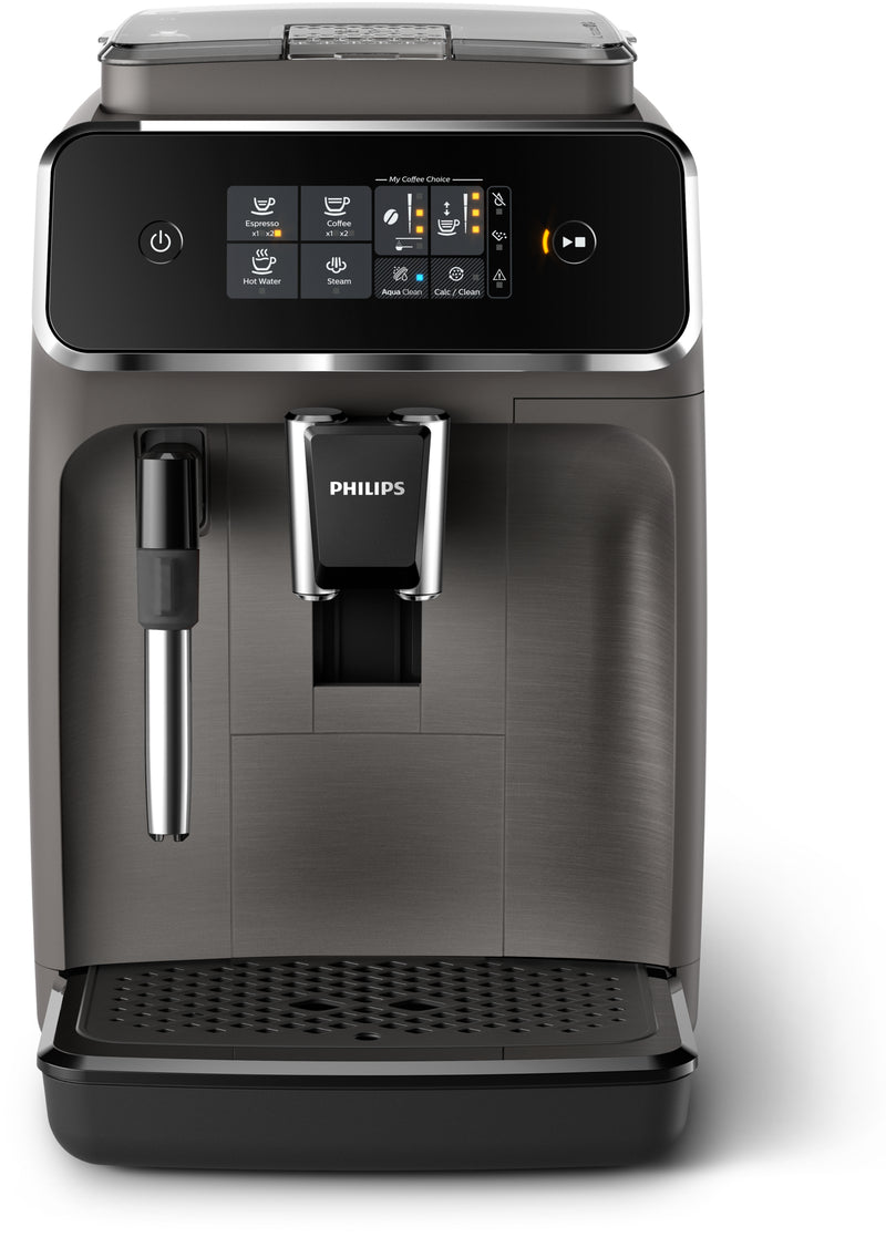 Philips 2200 series Série 2200 Noir / Gris perle EP2224/10 Machine expresso broyeur, 2 boissons, mousseur lait