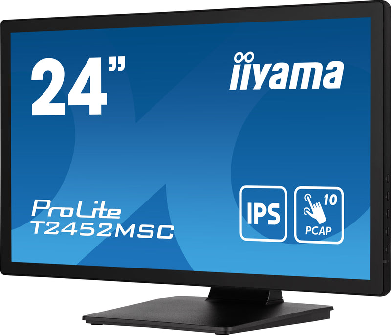 iiyama ProLite T2452MSC-B1 platte pc-monitor 60,5 cm (23.8") 1920 x 1080 Pixels Full HD LCD-touchscreen Multi-user Zwart