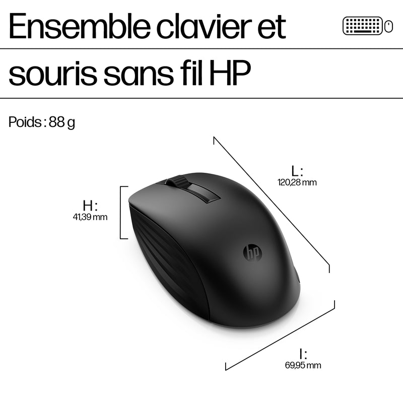 HP Ensemble clavier et souris sans fil 655