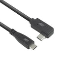 ACT Câble USB 3.0 10 Gbit/s 60 W USB Type-C (droit) vers USB Type-C (coudé à gauche/droite), 0,5 mètre