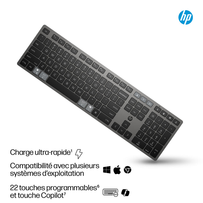 HP Clavier sans fil rechargeable multi-appareil 725