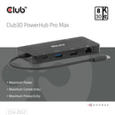 CLUB3D CSV-2552 hub & concentrateur USB Type-C 5000 Mbit/s Noir