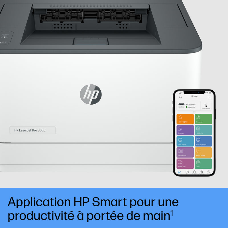 HP LaserJet Pro 3002dw Sans fil Noir et blanc Imprimante, Recto verso