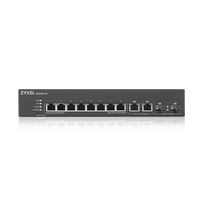 Zyxel GS2220-10-EU0101F commutateur réseau Géré L2 Gigabit Ethernet (10/100/1000) Noir