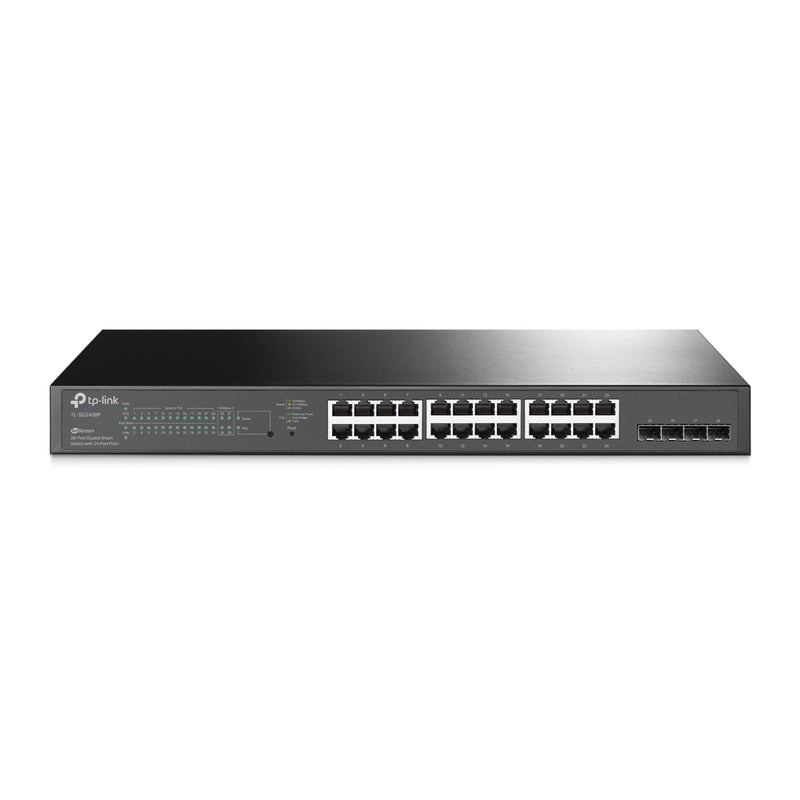 TP-Link JetStream TL-SG2428P Managed L2/L2+ Gigabit Ethernet (10/100/1000) Network Switch, Ethernet Connection, Supports Power over Ethernet (PoE), 1U, Black