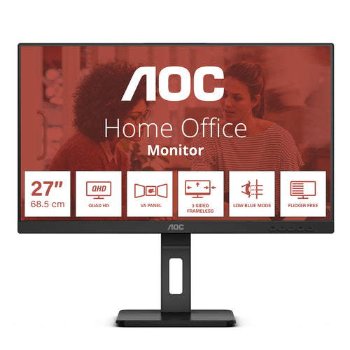 AOC Q27E3UMF PC flat screen 68.6 cm (27") 2560 x 1440 pixels Quad HD Black