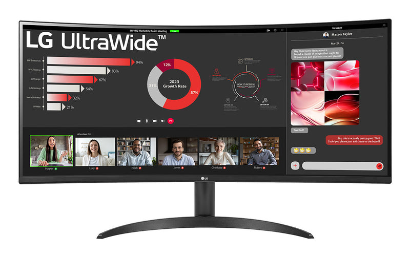 LG 34WR50QK-B écran plat de PC 86,4 cm (34") 3440 x 1440 pixels Wide Quad HD Noir