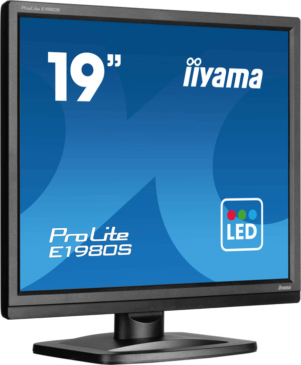 iiyama ProLite E1980S-B1 19" (48,3 cm) PC-flatscreenmonitor, 1280 x 1024 pixels, VGA, LED, zwart