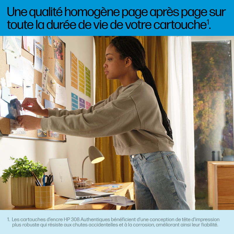 HP 308 Cartouche d’encre authentique Trois couleurs