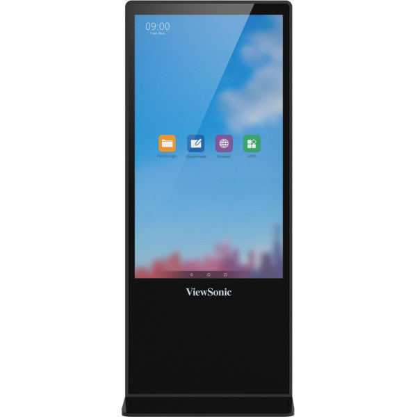 Viewsonic EP5542T Écran d'affichage dynamique Conception Totem 139,7 cm (55") LED 450 cd/m² 4K Ultra HD Noir Écran tactile Android 8.0
