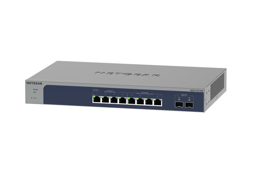 NETGEAR 8-Port Multi-Gigabit/10G Ethernet Smart Switch with 2 SFP+ Ports (MS510TXM) Managed L2+ 10G Ethernet (100/1000/10000) Gray