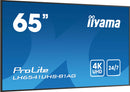 iiyama LH6541UHS-B1AG 64,5" (163,8 cm) LCD Digital Signage Display, 500 cd/m², 4K Ultra HD, Zwart, 24/7
