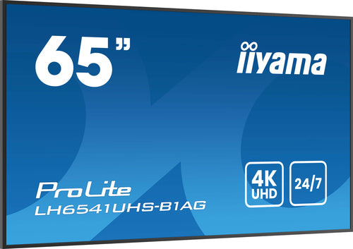 iiyama LH6541UHS-B1AG Écran d'affichage dynamique 163,8 cm (64.5") LCD 500 cd/m² 4K Ultra HD Noir 24/7