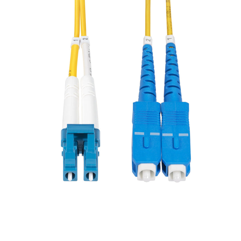 StarTech.com Câble Fibre Optique de 1m Duplex Monomode LC vers SC(UPC) OS2, 9/125µm, 100G, Cordon Fibre Optique, Insensible à la Courbure, Faible Perte d'Insertion, Cordon Patch Fibre LSZH