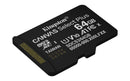 Kingston Technology 64GB microSDXC Canvas Select Plus Gen3 100MB/s A1 (Adaptateur SD inclus)