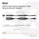 CLUB3D CAC-1405 câble USB USB 3.2 Gen 2 (3.1 Gen 2) 10 m USB A Noir