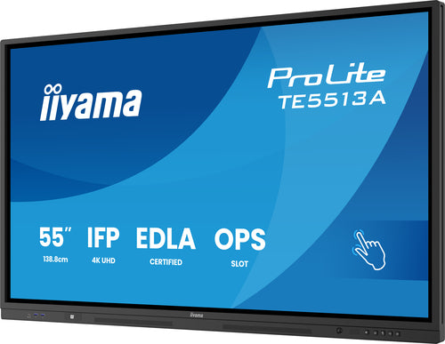 iiyama TE5513A-B1AG Dynamisch display Interactief flatpanel 138,7 cm (54,6") Wifi 450 cd/m² 4K Ultra HD Zwart Touchscreen Geïntegreerd Processor Android 18/7