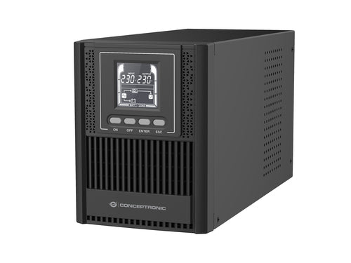 Conceptronic ZEUS52ES1K uninterruptible power supply, double-conversion (online), 1 kVA, 900 W, 3 AC outputs