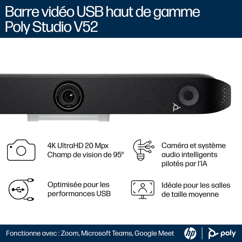 HP Poly Barre de visioconférence USB Poly Studio V52