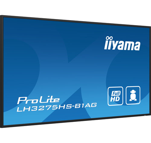 iiyama LH3275HS-B1AG Écran d'affichage dynamique Écran plat de signalisation numérique 80 cm (31.5") LCD Wifi 500 cd/m² Full HD Noir Intégré dans le processeur Android 11 24/7