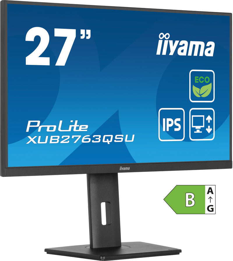 iiyama ProLite XUB2763QSU-B1 27" (68,6 cm) PC Flat Panel Monitor 2560 x 1440 Pixels Quad HD LED Zwart