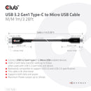 CLUB3D CAC-1526 câble USB USB 3.2 Gen 1 (3.1 Gen 1) 1 m USB C Micro-USB B Noir