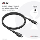 CLUB3D CAC-1526 câble USB USB 3.2 Gen 1 (3.1 Gen 1) 1 m USB C Micro-USB B Noir
