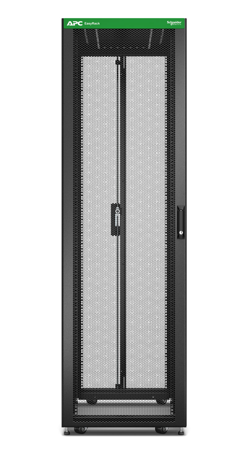 APC Baie EasyRack 600mm/42U/1000mm avec toit, panneau latéral, roulettes, noir
