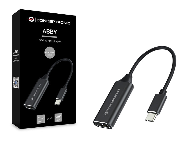 Conceptronic ABBY03B HDMI Type A (Standard) to USB Type-C Video Cable and Adapter - Black