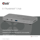 CLUB3D CSV-2563 hub & concentrateur Thunderbolt 5 120000 Mbit/s Argent