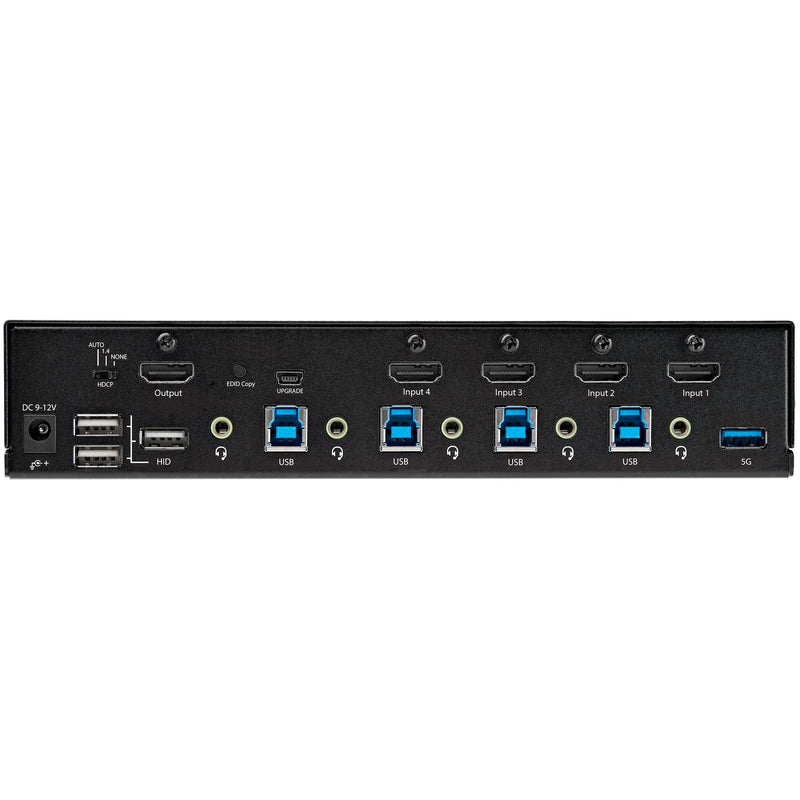 StarTech.com Commutateur KVM HDMI à 4 Ports - Moniteur Unique 4K 60Hz Ultra HDR - Commutateur KVM de Bureau HDMI 2.0 avec Hub USB 3.0 à 2 Ports (5Gbps) et 4x USB 2.0 HID, Audio - TAA