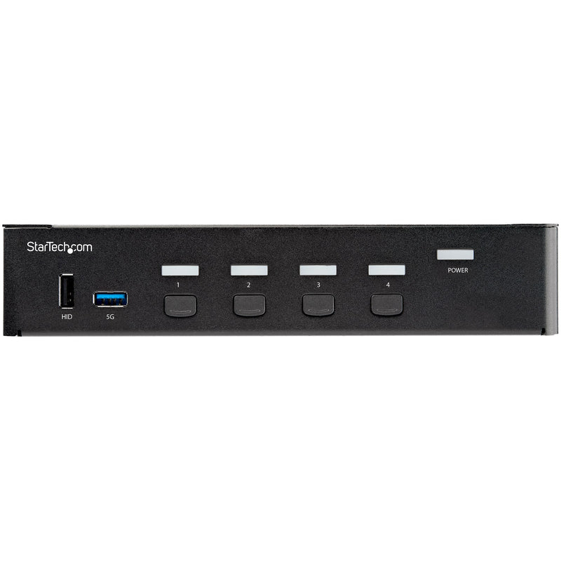 StarTech.com Commutateur KVM HDMI à 4 Ports - Moniteur Unique 4K 60Hz Ultra HDR - Commutateur KVM de Bureau HDMI 2.0 avec Hub USB 3.0 à 2 Ports (5Gbps) et 4x USB 2.0 HID, Audio - TAA