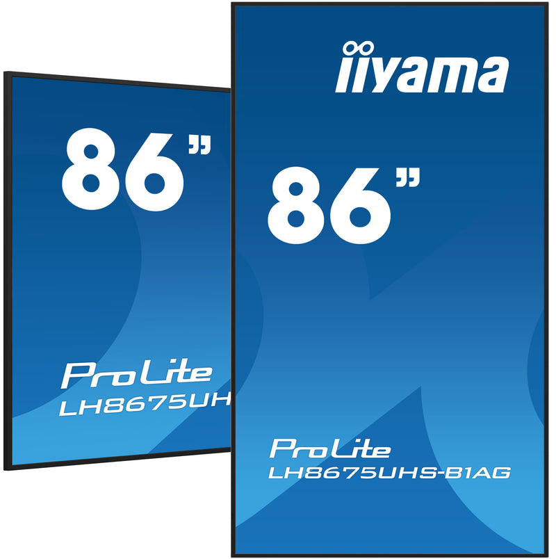 iiyama LH8675UHS-B1AG Digitaal Signage-scherm, 2,17 m (85,6") LCD, 500 cd/m², 4K Ultra HD, Zwart, Ingebouwde Android 11, 24/7