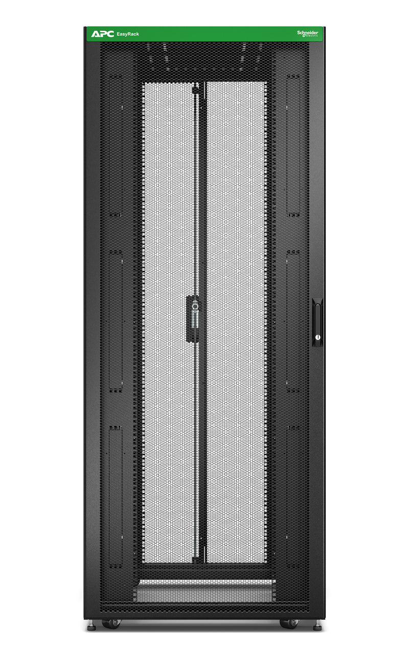 APC Baie EasyRack 800mm/42U/1000mm avec toit, sans panneau latéral, roulettes, noir