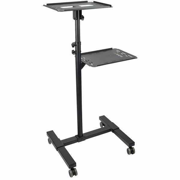 StarTech.com Projector and Laptop Table - Heavy-Duty Projector Stand (2 Shelves; max. 10kg each) - Height Adjustable - Mobile Presentation Cart - Lockable Wheels
