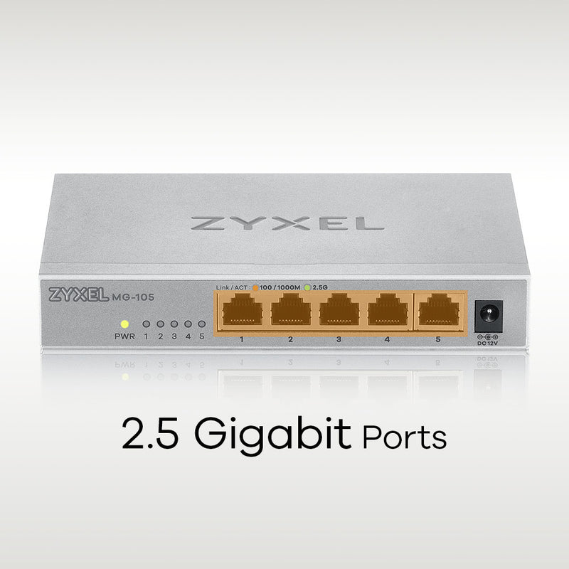 Zyxel MG-105 Non-géré 2.5G Ethernet (100/1000/2500) Acier