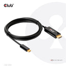 CLUB3D CAC-1334 câble vidéo et adaptateur 1,8 m HDMI Type A (Standard) USB Type-C Noir