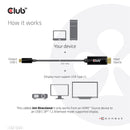 CLUB3D CAC-1334 câble vidéo et adaptateur 1,8 m HDMI Type A (Standard) USB Type-C Noir