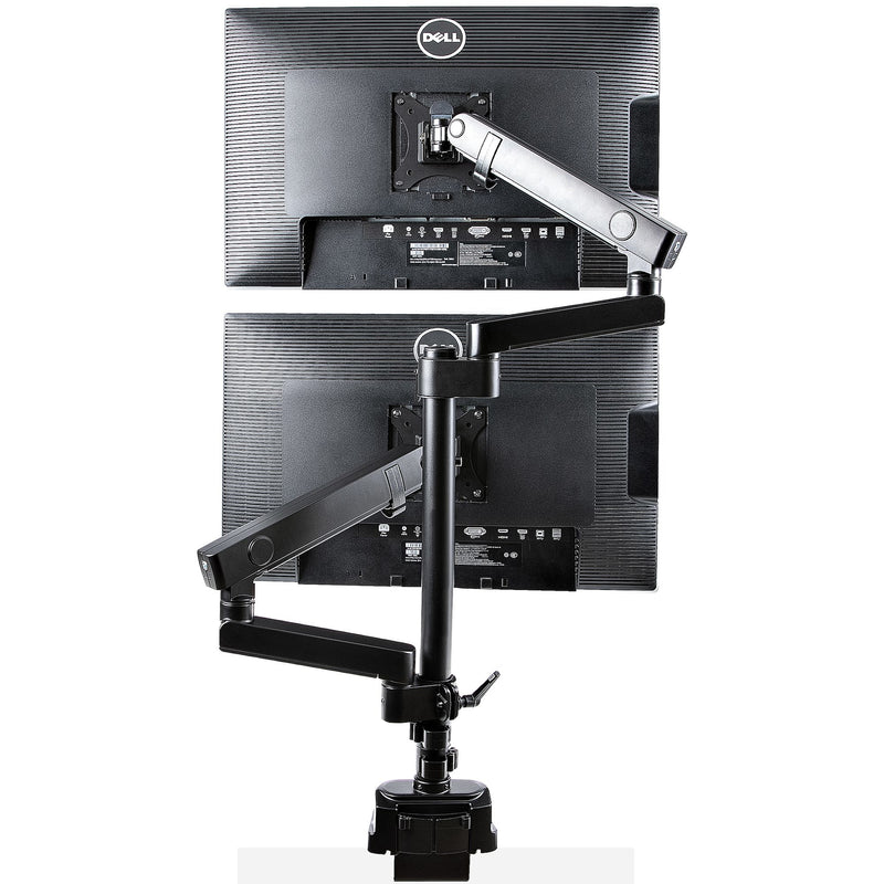 StarTech.com Dual Monitor PC Mount - Dual Monitor Arm VESA - 32" 8kg - Vertically Stackable - Holds 2 Screens Height Adjustable/Articulating - Clamp/Eyelet Mount