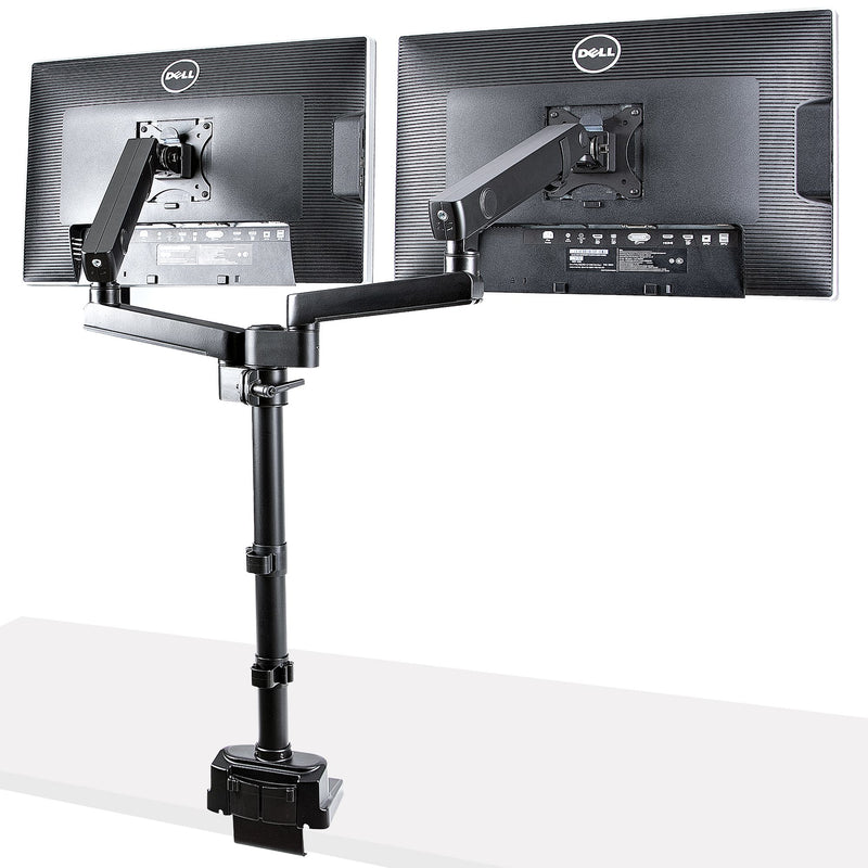 StarTech.com Dual Monitor PC Mount - Dual Monitor Arm VESA - 32" 8kg - Vertically Stackable - Holds 2 Screens Height Adjustable/Articulating - Clamp/Eyelet Mount
