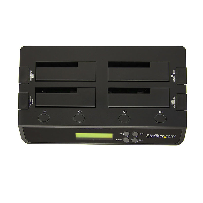StarTech.com Duplicateur et Effaceur de Disques Durs à 4 baies, Cloneur/Copieur Autonome de HDD/SSD 1:3 SATA, Station d'Accueil USB 3.0 - eSATA vers SATA, Duplicateur de Disques Durs, Conception Sans Outillage