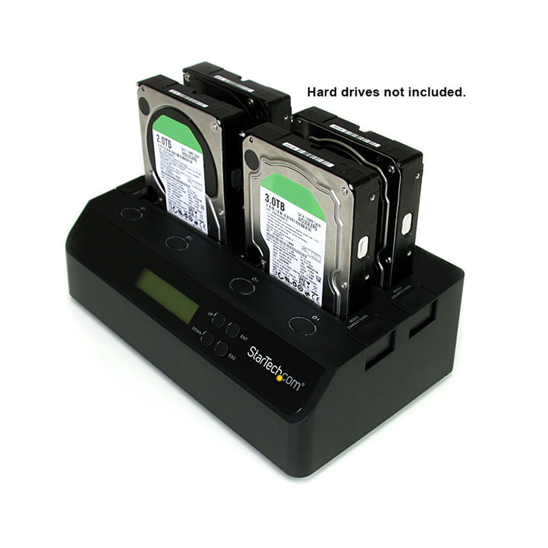 StarTech.com Duplicateur et Effaceur de Disques Durs à 4 baies, Cloneur/Copieur Autonome de HDD/SSD 1:3 SATA, Station d'Accueil USB 3.0 - eSATA vers SATA, Duplicateur de Disques Durs, Conception Sans Outillage