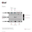 CLUB3D CSV-1594 station d'accueil USB 3.2 Gen 1 (3.1 Gen 1) Type-C Noir, Gris