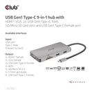 CLUB3D CSV-1594 station d'accueil USB 3.2 Gen 1 (3.1 Gen 1) Type-C Noir, Gris
